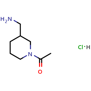 Chemical structure of 1-Acetyl-3-piperidinemethanamine hydrochloride , CAS 943843-70-7, AChemBlock AD272622