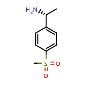 Chemical structure of (R)-1-(4-(methylsulfonyl)phenyl)ethan-1-amine , CAS 1038393-47-3, AChemBlock AD272632