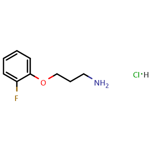Chemical structure of 3-(2-fluorophenoxy)propan-1-amine hydrochloride , CAS 1052076-94-4, AChemBlock AD272634