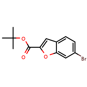Chemical structure of tert-Butyl 6-bromobenzofuran-2-carboxylate , CAS 1210226-82-6, AChemBlock AD272641