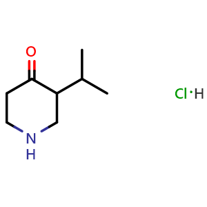 Chemical structure of 3-isopropylpiperidin-4-one hydrochloride , CAS 1425366-30-8, AChemBlock AD272654