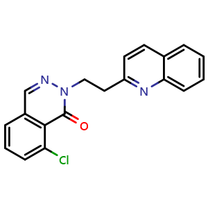 Chemical structure of 8-chloro-2-(2-(quinolin-2-yl)ethyl)phthalazin-1(2H)-one , CAS 1433204-04-6, AChemBlock AD272659