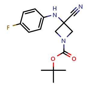 tert-Butyl 3-cyano-3-((4-fluorophenyl)amino)azetidine-1-carboxylate
