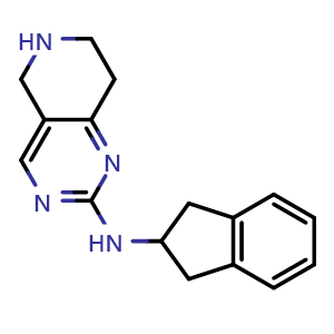 Chemical structure of N-(2,3-dihydro-1H-inden-2-yl)-5,6,7,8-tetrahydropyrido[4,3-d]pyrimidin-2-amine , CAS 1619971-57-1, AChemBlock AD272667
