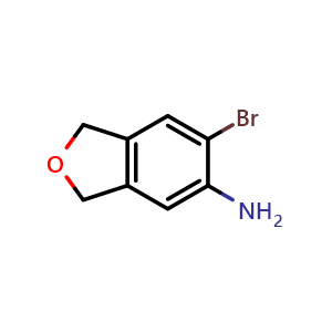 Chemical structure of 6-bromo-1,3-dihydroisobenzofuran-5-amine , CAS 2032241-72-6, AChemBlock AD272678