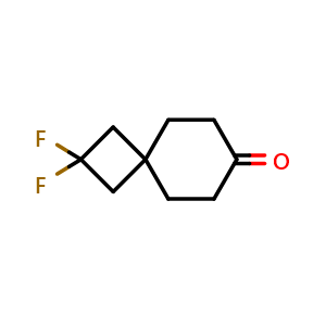 Chemical structure of 2,2-difluorospiro[3.5]nonan-7-one , CAS 2749758-03-8, AChemBlock AD272690