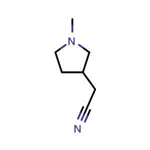 Chemical structure of 2-(1-methylpyrrolidin-3-yl)acetonitrile , CAS 55278-10-9, AChemBlock AD272707