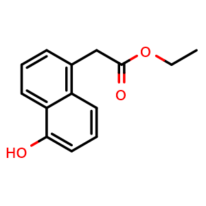 Chemical structure of Ethyl 2-(5-hydroxynaphthalen-1-yl)acetate , CAS 872098-19-6, AChemBlock AD272724