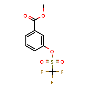 Chemical structure of Methyl 3-(((trifluoromethyl)sulfonyl)oxy)benzoate , CAS 107658-28-6, AChemBlock AD272745
