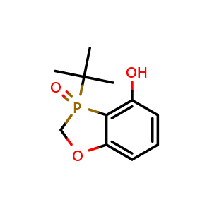 Chemical structure of 3-(tert-Butyl)-4-hydroxy-2H-benzo[d][1,3]oxaphosphole 3-oxide , CAS 1202032-95-8, AChemBlock AD272758