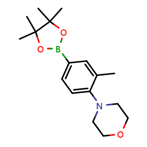Chemical structure of 4-(2-Methyl-4-(4,4,5,5-tetramethyl-1,3,2-dioxaborolan-2-yl)phenyl)morpholine , CAS 1310707-19-7, AChemBlock AD272772
