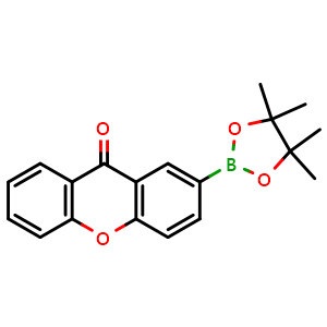 Chemical structure of 2-(4,4,5,5-Tetramethyl-1,3,2-dioxaborolan-2-yl)-9H-xanthen-9-one , CAS 1374451-03-2, AChemBlock AD272784