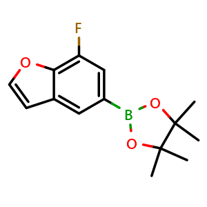 Chemical structure of 2-(7-Fluorobenzofuran-5-yl)-4,4,5,5-tetramethyl-1,3,2-dioxaborolane , CAS 1404110-03-7, AChemBlock AD272791