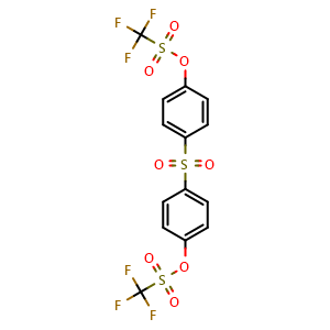 Chemical structure of 1,1'-Sulphonylbis(4-{[(trifluoromethyl)sulphonyl]oxy}benzene) , CAS 17763-90-5, AChemBlock AD272840