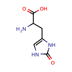 Chemical structure of 2-Amino-3-(2-oxo-2,3-dihydro-1H-imidazol-4-yl)propanoic acid , CAS 181996-08-7, AChemBlock AD272847