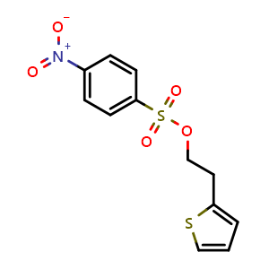 Chemical structure of 2-(thiophen-2-yl)ethyl 4-nitrobenzenesulfonate , CAS 191339-42-1, AChemBlock AD272858