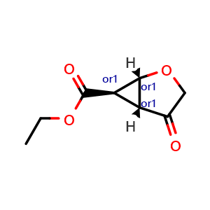 Chemical structure of rel-Ethyl (1R,5R,6R)-4-oxo-2-oxabicyclo[3.1.0]hexane-6-carboxylate , CAS 191471-60-0, AChemBlock AD272860