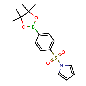 Chemical structure of 1-((4-(4,4,5,5-Tetramethyl-1,3,2-dioxaborolan-2-yl)phenyl)sulfonyl)-1H-pyrrole , CAS 2098812-49-6, AChemBlock AD272885