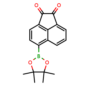 Chemical structure of 5-(4,4,5,5-Tetramethyl-1,3,2-dioxaborolan-2-yl)acenaphthylene-1,2-dione , CAS 2101971-02-0, AChemBlock AD272886