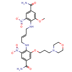 (E)-4-((4-((4-Carbamoyl-2-(3-morpholinopropoxy)-6-nitrophenyl)amino)but-2-en-1-yl)amino)-3-methoxy-5-nitrobenzamide