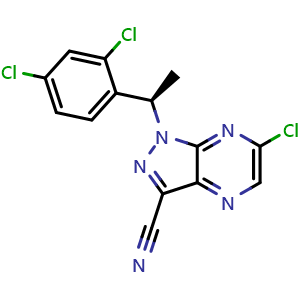 (R)-6-Chloro-1-(1-(2,4-dichlorophenyl)ethyl)-1H-pyrazolo[3,4-b]pyrazine-3-carbonitrile