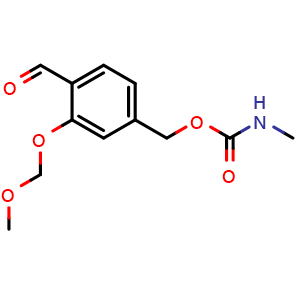 Chemical structure of 4-Formyl-3-(methoxymethoxy)benzyl methylcarbamate , CAS 2240163-70-4, AChemBlock AD272907