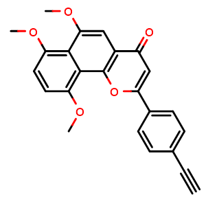 Chemical structure of 2-(4-Ethynylphenyl)-6,7,10-trimethoxy-4H-benzo[h]chromen-4-one , CAS 2411099-96-0, AChemBlock AD272935