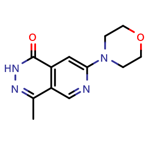 Chemical structure of 4-Methyl-7-(4-morpholinyl)pyrido[3,4-d]pyridazin-1(2H)-one , CAS 2654746-76-4, AChemBlock AD272953