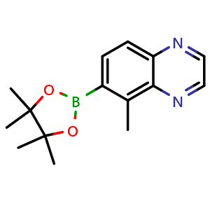 Chemical structure of 5-Methyl-6-(4,4,5,5-tetramethyl-1,3,2-dioxaborolan-2-yl)quinoxaline , CAS 2818960-47-1, AChemBlock AD272971