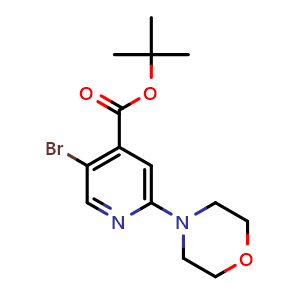 Chemical structure of tert-Butyl 5-bromo-2-morpholinoisonicotinate , CAS 2925597-55-1, AChemBlock AD272980