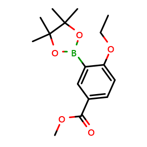 Chemical structure of Methyl 4-ethoxy-3-(4,4,5,5-tetramethyl-1,3,2-dioxaborolan-2-yl)benzoate , CAS 3046152-58-0, AChemBlock AD272997