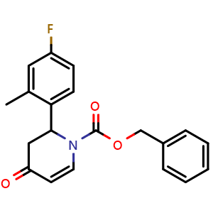 Chemical structure of Benzyl 2-(4-fluoro-2-methylphenyl)-4-oxo-3,4-dihydropyridine-1(2H)-carboxylate , CAS 414909-98-1, AChemBlock AD273008
