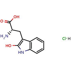 Chemical structure of L-2-hydroxyTryptophan hydrochloride , CAS 881025-90-7, AChemBlock AD273027