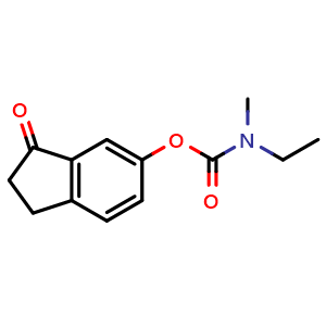Chemical structure of 3-Oxo-2,3-dihydro-1H-inden-5-yl ethyl(methyl)carbamate , CAS 909293-90-9, AChemBlock AD273033