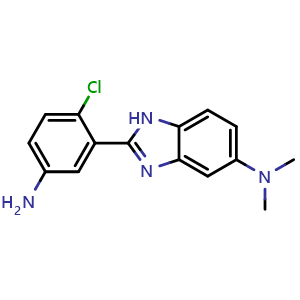 Chemical structure of 2-(5-amino-2-chlorophenyl)-N,N-dimethyl-1H-benzo[d]imidazol-5-amine , CAS 1079264-85-9, AChemBlock AD273044