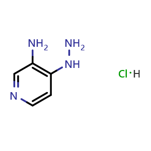 Chemical structure of 4-hydrazinylpyridin-3-amine hydrochloride , CAS 55242-73-4, AChemBlock AD273051