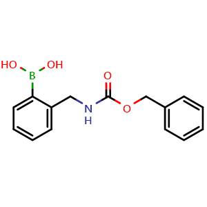 Chemical structure of (2-((((Benzyloxy)carbonyl)amino)methyl)phenyl)boronic acid , CAS 1070894-20-0, AChemBlock AD273053