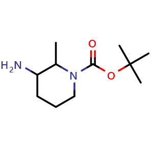 Chemical structure of tert-Butyl 3-amino-2-methylpiperidine-1-carboxylate , CAS 1392473-07-2, AChemBlock AD273065