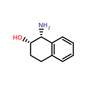 Chemical structure of (1R,2S)-1-Amino-1,2,3,4-tetrahydronaphthalen-2-ol , CAS 172588-78-2, AChemBlock AD273072