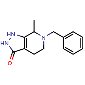 Chemical structure of 6-benzyl-7-methyl-2,4,5,7-tetrahydro-1H-pyrazolo[3,4-c]pyridin-3-one , CAS 1781789-07-8, AChemBlock AD273073