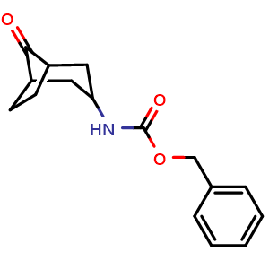 Chemical structure of Benzyl (8-oxobicyclo[3.2.1]octan-3-yl)carbamate , CAS 1858207-00-7, AChemBlock AD273075