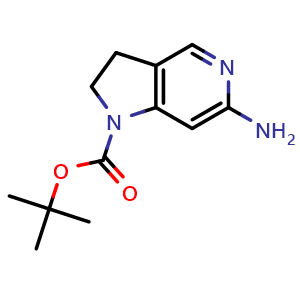 Chemical structure of tert-Butyl 6-amino-2,3-dihydro-1H-pyrrolo[3,2-c]pyridine-1-carboxylate , CAS 1998151-92-0, AChemBlock AD273082