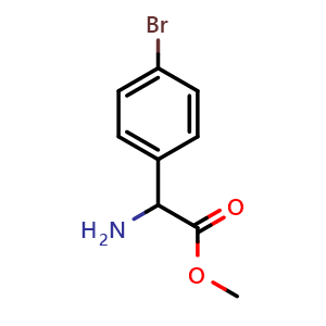 Chemical structure of Methyl 2-amino-2-(4-bromophenyl)acetate , CAS 42718-15-0, AChemBlock AD273097