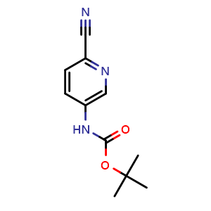 Chemical structure of 5-(Boc-amino)-2-cyanopyridine , CAS 814263-30-4, AChemBlock AD273104