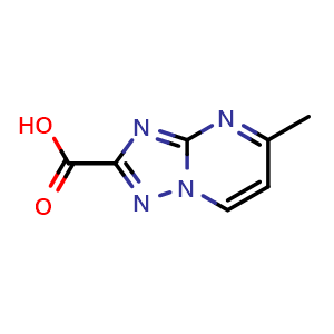 Chemical structure of 5-Methyl-[1,2,4]triazolo[1,5-a]pyrimidine-2-carboxylic acid , CAS 1691859-88-7, AChemBlock AD273114