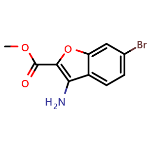 Chemical structure of 3-Amino-6-bromo-benzofuran-2-carboxylic acid methyl ester , CAS 1823887-63-3, AChemBlock AD273115