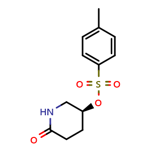 Chemical structure of (S)-6-oxopiperidin-3-yl 4-methylbenzenesulfonate , CAS 2097854-94-7, AChemBlock AD273116
