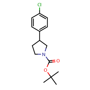 Chemical structure of tert-Bbutyl 3-(4-chlorophenyl)pyrrolidine-1-carboxylate , CAS 877614-86-3, AChemBlock AD273121