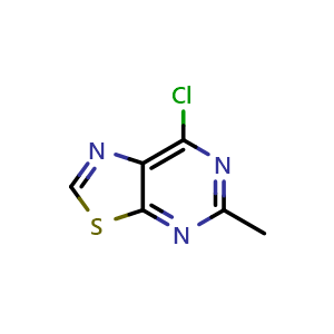 Chemical structure of 7-Chloro-5-methylthiazolo[5,4-d]pyrimidine , CAS 13316-09-1, AChemBlock AD273134