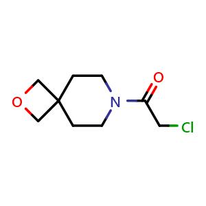 Chemical structure of 2-Chloro-1-(2-oxa-7-azaspiro[3.5]non-7-yl)ethanone , CAS 1824061-72-4, AChemBlock AD273153